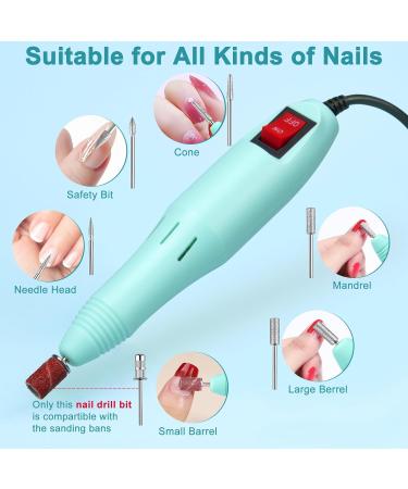  Electrical Nail Cutter Set - 20 000 RPM Electric Nail File for Manicure & Pedicure - Perfect for Nail Studio & DIY - Green  - Buy Online on GoSupps.com