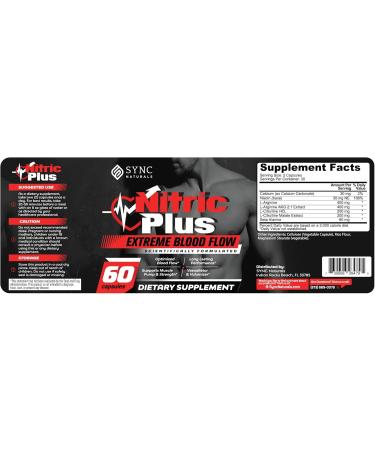 Buy Nitric Plus | 800mg L-Arginine & 400mg L-Citrulline | Extra Strength Nitric Oxide Pills | High Performance Workout Supplements | 60 Count - Fast International Shipping - Buy Online on GoSupps.com
