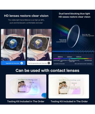 Okany Blue Light Blocking Computer Gla-sses for Women Men Lightweight Anti Glare Eyegla-sses 3 Packs Black + White + Leopard Print - Buy Online on GoSupps.com