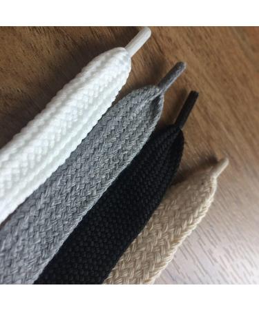 Kawaii Easy Crafting 3 Pair 14mm x 51 Inch Hoodie Drawstring Replacement Cords in Black, White, Gray - Cotton Flat Cord for Clothing and Shoes - Buy Online on GoSupps.com