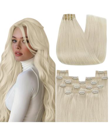Youngsee Clip in Extensions real hair platinum blond 35cm real hair clip in extensions blond real hair extensions clip remy hair extreme clips extensions real hair clip hair extensions clip in 120g #60a 35 cm (7PCs) 1-clip-2- #60A - Buy Online on GoSupps.com