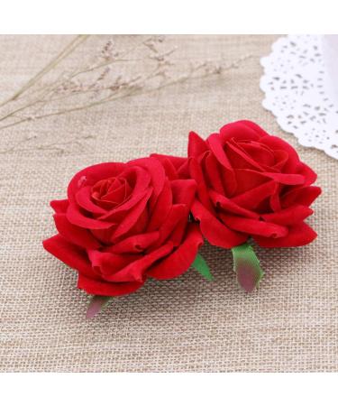 ibasenice Red Garland Hair Flowers Clips- Flamenco Dancer Hairpins Floral Hair Accessory 3D Rose Flower Hair Comb Headpieces Wedding Hair Clip Headwear Barrette Bride Accessories - Buy Online on GoSupps.com