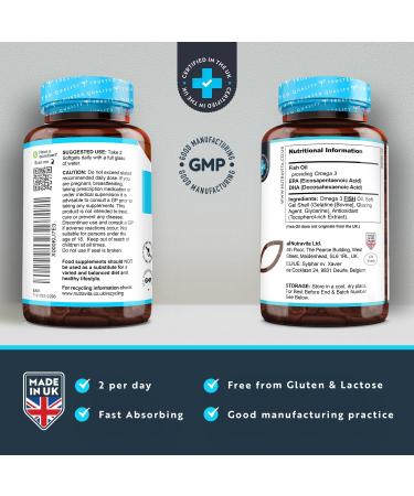 Nutravita Omega 3 Fish Oil 2000mg | High EPA & DHA | 240 Softgels | Sustainably Sourced | Made in UK - Buy Online on GoSupps.com