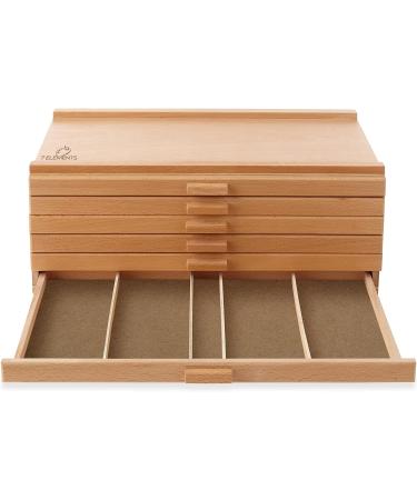 7 Elements 6 Drawer Wooden Artist Storage Supply Box for Pastels  Pencils  Pens  Markers  Brushes and Tools 6-Drawer - Buy Online on GoSupps.com