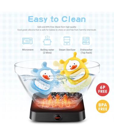 Silicone Duck Baby Teether Toy for Infants 3+ Months - BPA Free and Easy to Clean - Buy Online on GoSupps.com