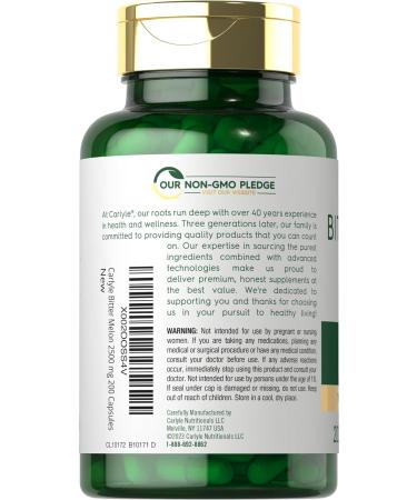 Carlyle Bitter Melon Capsules 2500 mg | 200 Count | Non-GMO & Gluten Free Extract | Complex Supplement - Buy Online on GoSupps.com