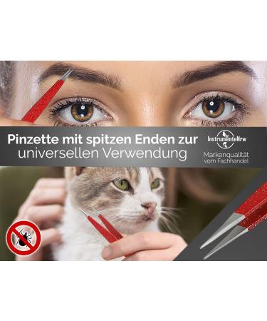 High-Quality Pointed Tweezers 9.5 cm - Red Stainless Steel - International Shipping Available - Buy Online on GoSupps.com