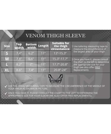 Venom Thigh Compression Sleeves - Unisex (Pair) | Breathable Support Brace for Hamstrings, Groin, Quad Muscles | Injury Recovery & Pain Relief - XL - Buy Online on GoSupps.com
