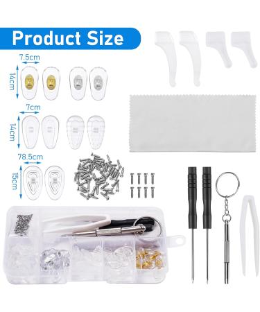 Bewudy Glasses Repair Set - 25 Pairs Silicone Anti-Slip Nose Pads Self-Adhesive Screws & Cleaning Cloth - Perfect for International Shipping - Buy Online on GoSupps.com