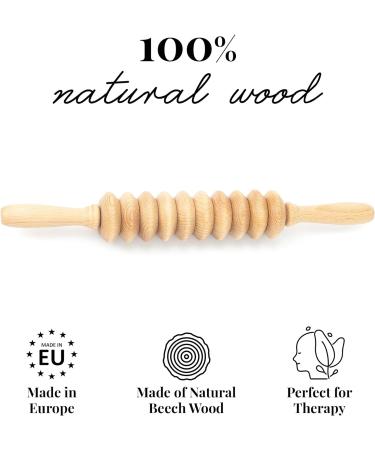 Tuuli Anti-Cellulite Massage Disk Roller | Wooden Maderotherapy Massager with Handle for Effective Cellulite Relief - Buy Online on GoSupps.com