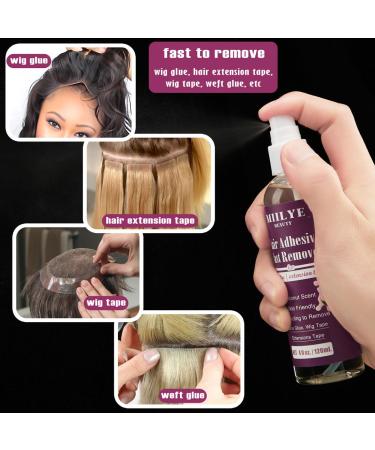 Hair Adhesive Fast Remover 4oz - Tape in Extension & Wig Glue Remover Spray - Clear Coconut Scent - Buy Online on GoSupps.com