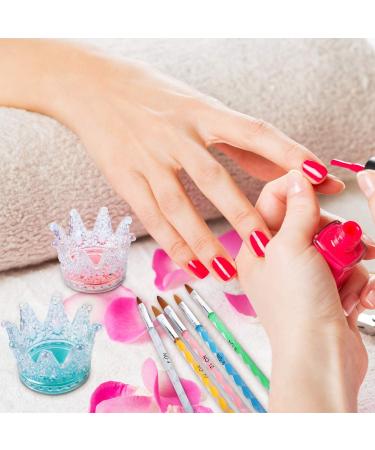 7 Pcs Nail Art Manicure Tools Set 2 Nail Art Pen Holder Nail Dappen Dish Acrylic Liquid Powder Crystal Cup Glass Bowl and 5 Acrylic 3D Painting Drawing Nail Brush Pen for Acrylic Liquid - Buy Online on GoSupps.com
