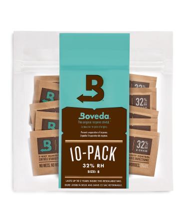 BOVEDA for packaging & for storing moisture -sensitive products |2-way moisturizer regulation 32% RH |Size 8 for up to 30 grams |Recovery packaging with 10 pieces 10 pieces (1 Pack) - Buy Online on GoSupps.com