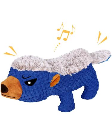 Iokheira dog toys squeaky dog toys for large dogs cuddly toy dog with crinkle paper filled dog play stuff for puppies small medium large dogs deep blue honeydach