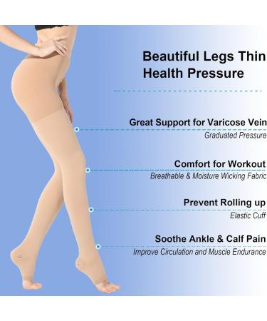 Medical Compression Pantyhose 20-30 mmHg for Women & Men | Open Toe Support Hose Tights for Swelling Edema & Varicose Veins - Buy Online on GoSupps.com