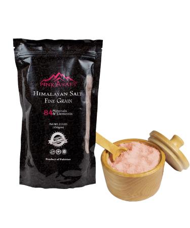PINK-A-SALT Himalayan Pink Edible Salt - Fine Grain Pink Salt (2.1 LB) - Pink Crystal Salt with 84+ Minerals to Enhance Foods Flavors - Halal, ISO and Kosher Certified Fine 2.1 LB