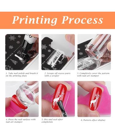 4-Piece Nail Art Stamper Kit | Silicone Clear Stamps & Scraper | DIY Manicure Tools for French Nail Design - Buy Online on GoSupps.com