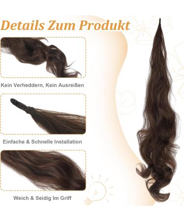 YUFFQOPC Ponytail Hair Extension 32 Inch Ponytail Hairpiece Long Hair Extension with Fine Wire Design Easy to Wear Synthetic Hairpiece Ponytail Extension for Women (m2/30) - Buy Online on GoSupps.com