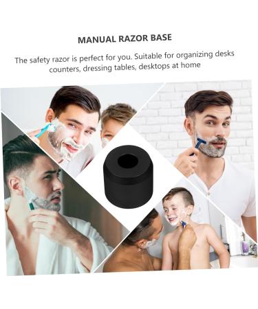 Doitool 2 STK Men's Razor Holder & Shaving Brush Stand - Durable Aluminum Alloy Double-Edged Razor Racks | Small Black Frame 3.8x3.3cm - Buy Online on GoSupps.com
