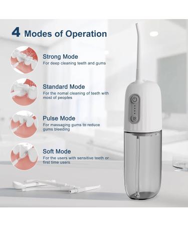 Turewell C200 Wireless Oral Shower - Portable Electric Interdental Cleaner 4 Nozzles & Pulse Modes IPX7 Waterproof Rechargeable for Family & Travel - Buy Online on GoSupps.com