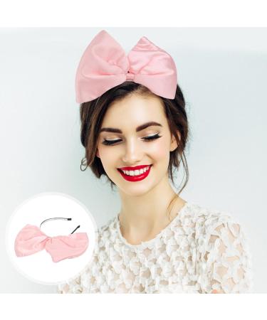 Minkissy Huge Bow Headband Candy Colored Hair Hoop Party Props Lovely Large Bowknot Hairband Party Props for Woman Girl(Pink) - Buy Online on GoSupps.com