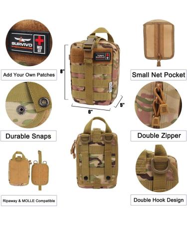 Survivd Standard IFAK Trauma First Aid Kit | Upgraded Tactical Medical Kit for Bleeding Control - Ideal for Military, Police, Camping, Hiking, Motorcycle, and Car - Combat Camo Design - Buy Online on GoSupps.com