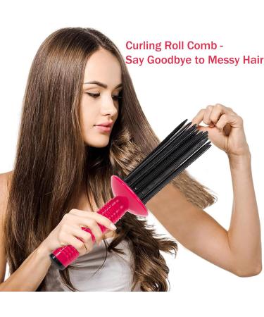 Rose Curling Roll Comb for Women - 17 Teeth Round Styler for Fluffy, Curly Hair - Buy Online on GoSupps.com