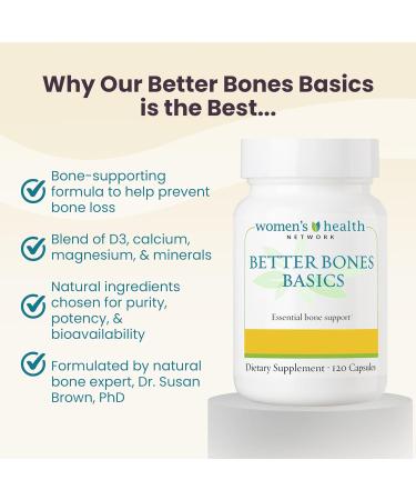 Better Bones Basics by Women's Health Network - Calcium Magnesium Zinc Vitamin D Vitamin K Manganese and Boron - 120 Capsules - Buy Online on GoSupps.com