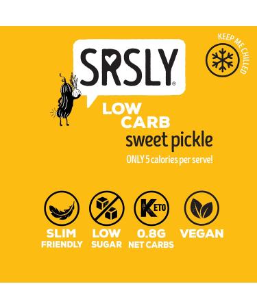 SRSLY Low Carb Pickle | 300g x 2 Jars | Small Chunk Pickle | Delicious & Tangy | Low Calorie | Low Sugar | Vegan | Only 0.8g Carbs & 5 Kcals Per Tbsp | Seriously Low Carb Keto Friendly Food - Buy Online on GoSupps.com