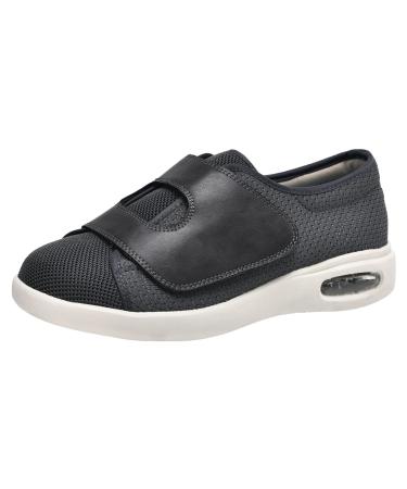 SDEQA Mens Edema Wide Feet Extra Wide Shoes Adjustable Diabetic Slippers for Arthritis Edema Neuropathy Plantar Fasciitis Feet Walking Shoes 7.5 C