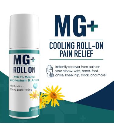 MARS WELLNESS MG+ Cooling Roll on Pain Relief (3 oz) - Fast Acting 5% Menthol & Arnica Roll-On for Aches, Sore Muscles - Magnesium Infused - Topical Pain Relief - 1 Pack - Buy Online on GoSupps.com