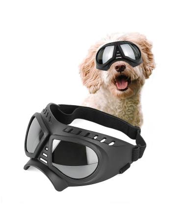 PETLESO Dog Goggles Medium Breed, Dog Sunglasses for Medium Dog Puppy Sunglasses UV Protection for Dog Driving Hiking, Silver Lens Medium Silver Lens