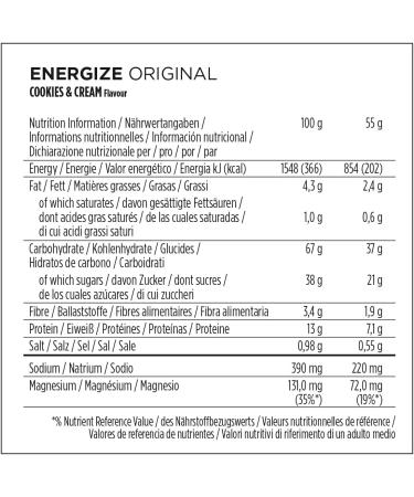 Powerbar Energize Original Cookies & Cream - High Carb Energy Bar with C2MAX 25x55g | Boost Energy & Hydration - Buy Online on GoSupps.com