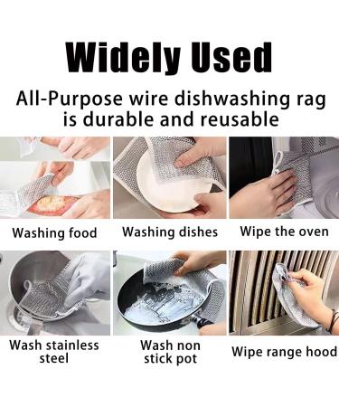 XIRUJNFD Multifunctional Non-Scratch Wire Dishcloth Multipurpose Wire Dishwashing Rags for Wet and Dry Multipurpose Non-Scratch Scrubbing Wire Dishwashing Rags Japanese Steel Wire Dish Towel (10PC) - Buy Online on GoSupps.com