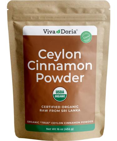 Viva Doria Organic Ceylon Cinnamon Powder | Organic Ground Cinnamon Powder | 100% Raw from Sri Lanka |16 Oz (454 g)