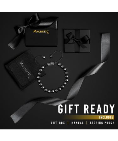 MagnetRX Hematite Magnetic Bracelet - Classic 8mm Bead Magnetic Therapy Jewelry for Pain Relief - International Shipping Available - Buy Online on GoSupps.com