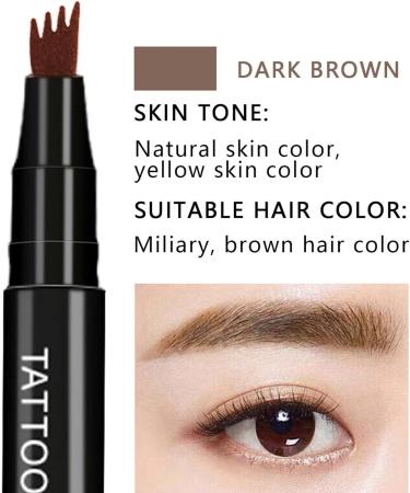 4 Points Eyebrow Pencil Eyebrow Pen Microblading liquid Eyebrow Pen Creates Lasting Make-Up Professional Natural Looking Eyebrows Daily Waterproof Eyebrow Pen Stays on 24H (Dark Brown) - Buy Online on GoSupps.com