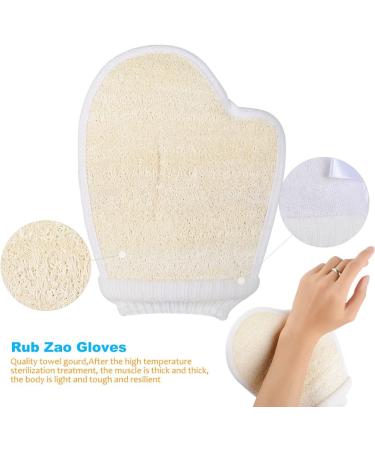ASIV 3 in 1 Loofah Sponge Back Scrubber & Gloves | 100% Natural Loofah for Velvety Soft Skin | Massage & Wellness Solutions - International Shipping - Buy Online on GoSupps.com
