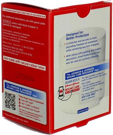Buy 2 Pack Johnson & Johnson Red Cross First Aid Rolled Gauze - Fast Shipping Worldwide - Buy Online on GoSupps.com