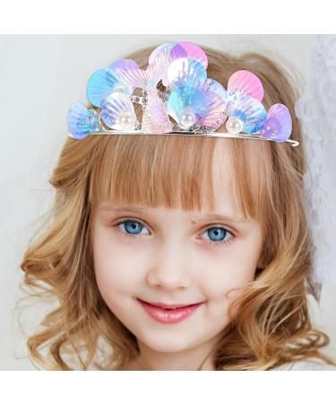 Beaupretty Mermaid Crown Headband Seashell Pearl Tiara Mermaid Tail Headband Mermaid Headpiece for Women Girls Wedding Birthday Beach Party - Buy Online on GoSupps.com