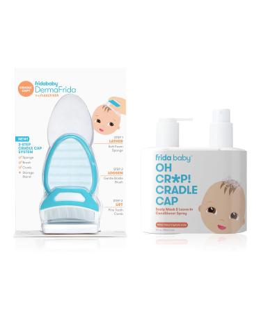 Frida Baby The 3-Step Cradle Cap System with Scalp Spray + Scalp Mask Flake Fixer System with Mask+Spray Duo