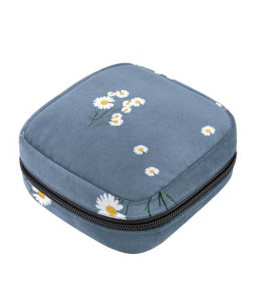 Small Daisy Period Bag Menstrual Cup Pouch Large Storage Bag Sanitary Purse for Sanitary Napkin Pads Pads Organizer for Girls Women Multicoloured 05