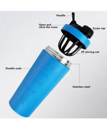 ROCKY&CHAO Stainless Steel 900ml Protein Mixer Shaker Bottle - Blue | Fitness Shaker for Men and Women - Buy Online on GoSupps.com