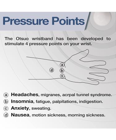 Otsuo Acupressure Wristband for Natural Relief of Headaches, Insomnia, Anxiety, Nausea, Sleep Aid, Motion Sickness, Morning Sickness, Panic Attacks, Migraines - Inky Black - Buy Online on GoSupps.com