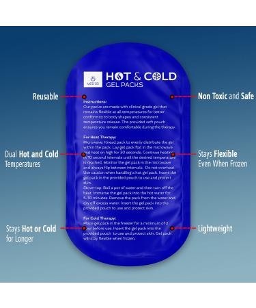 Reusable Gel Ice Packs for Injuries - Hot Cold Compress Wraps for Pain Relief & Swelling - Shoulder Elbow Back Hip Knee Therapy - Buy Online on GoSupps.com