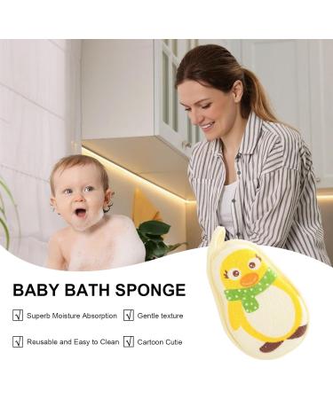 Bath Sponge for Children Sponge for Children for Bathing Cartoon Cleaning Sponge Reusable Body Washer Cute Bathroom Accessories for Sensitive Skin Children Shower Yellow Penguin - Buy Online on GoSupps.com
