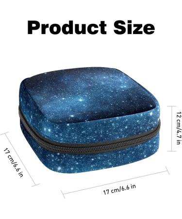 Green Galaxy Starry Sky Sanitary Napkin Storage Bag - Large Capacity Menstrual Cup Pouch & Makeup Organizer - Buy Online on GoSupps.com