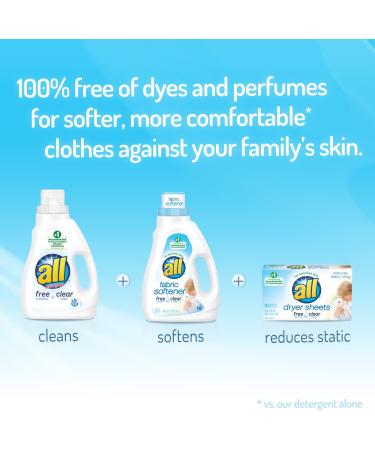 All Liquid Fabric Softener Free Clear for Sensitive Skin - 48 fl oz (60 Loads) - Buy Online on GoSupps.com