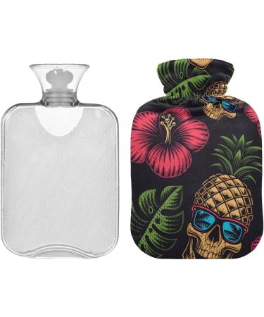 Naanle Hawaii Flower Skull Heat Flashing Transparent Hot Water Bottle - 1L Hand/Foot Warmer for Pain Relief & Cold Therapy - Buy Online on GoSupps.com