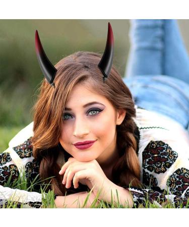 Ghost Forehead Horns - Devil Costume Women Demon Vampire Headpiece - Women Demon Vampire Headpiece Halloween Hair Clips Funny Devil Horns for Women Men Red - Buy Online on GoSupps.com